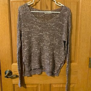 Maroon and white speckled lightweight sweater
